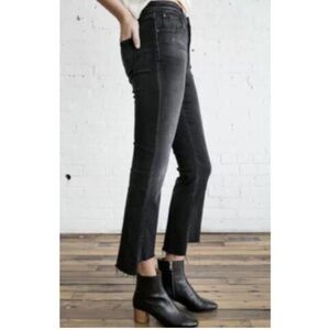 Closed Rose Black Slim Fit High Rise Jeans Raw Hem